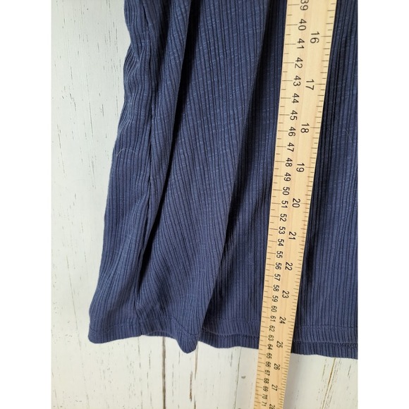 Old Navy Size Large Womens Blue Ribbed Short Sleeve Luxe Top - Picture 5 of 8
